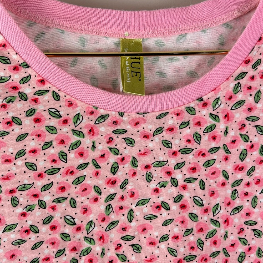 HUE Pink Floral long sleeve cotton pajama   Dress - Picture 6 of 7